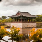 Anapji pond pavilion in Gyeongju reflected in still water